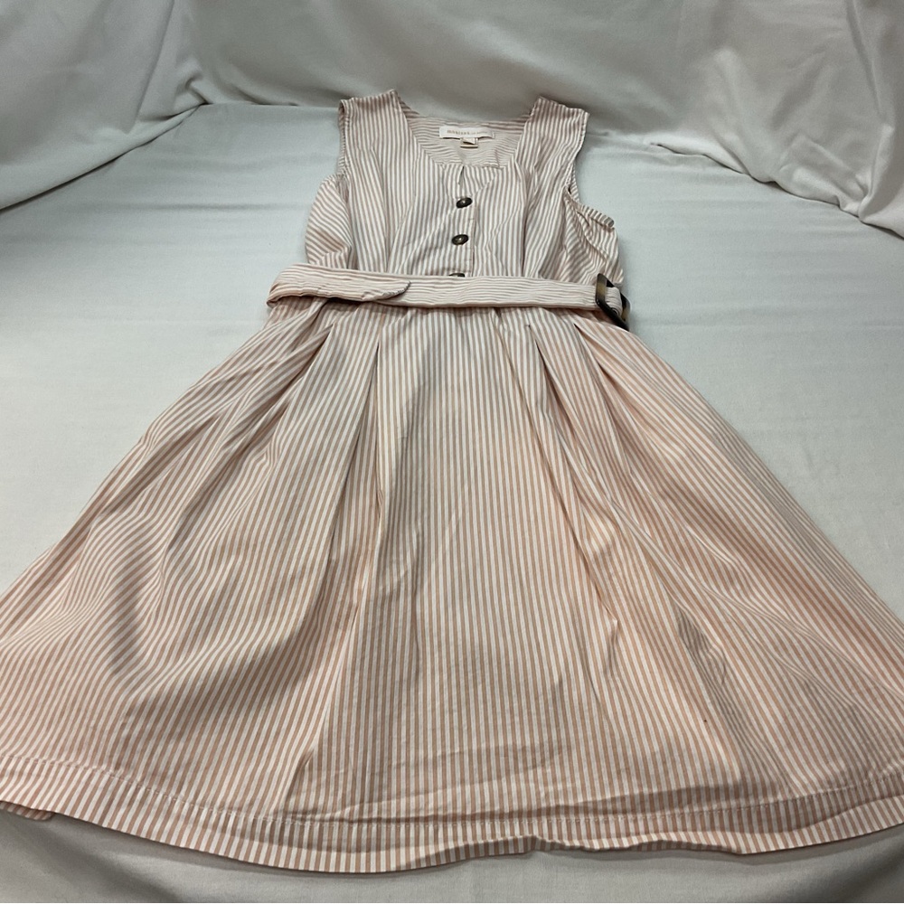 Monteau Los Angeles Women's Sleeveless Scoop Neck Sundress, Pink Stripes, Size S